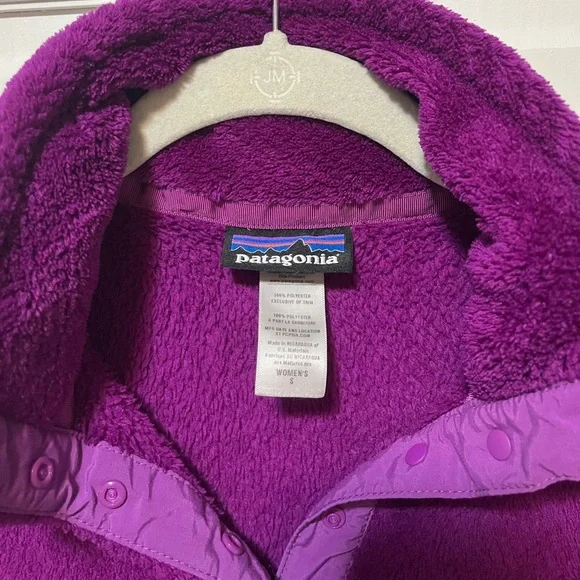 Patagonia re-tool snap-t fuzzy fleece purple pullover sweatshirt size s small - Picture 2 of 4